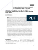 Smear Layer Removal Capacity of Disinfectant Solutions Used With and Without EDTA For The Irrigation of Canals: A SEM Study