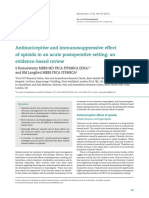 Antinociceptive and Immunosuppressive Effect of Opioids in an Acute Postoperative Setting an Evidence Based Review 1