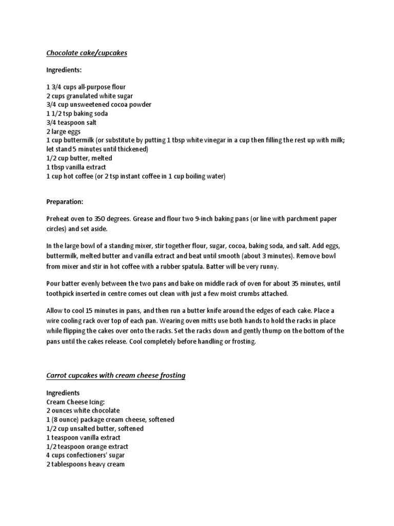 Pastry Recipes PDF Cakes Cupcake
