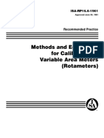 RP - 16.6 Methods and Equipment For Calibration of Variable Area Meters (Rotameters) PDF