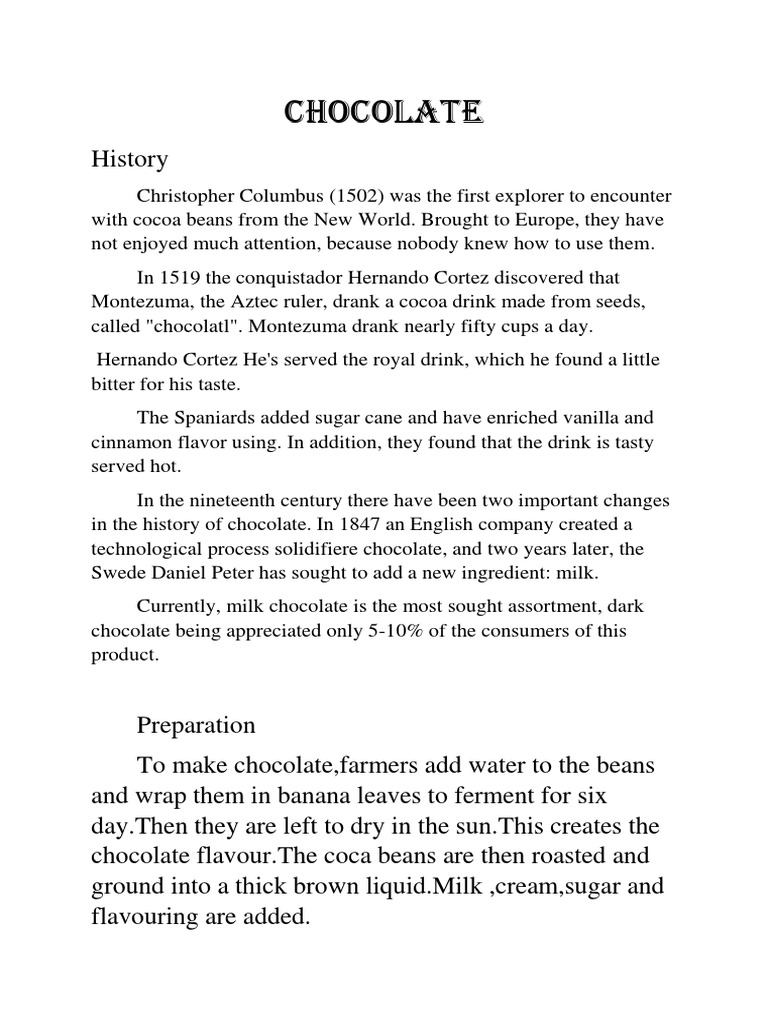 Related literature and studies about chocolate picture