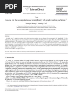 A note on the computational complexity of graph vertex partition