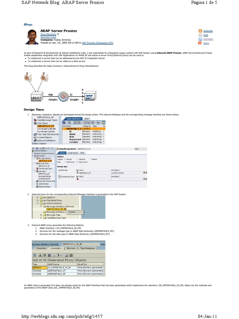 Inbound ABAP Proxy Development Guide | PDF | Proxy Server | Hypertext ...