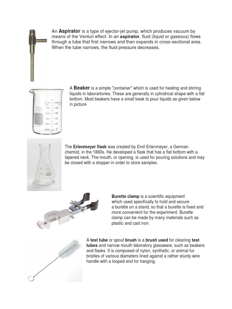 Aspirator: Burette Clamp Is A Scientific Equipment | PDF | Art