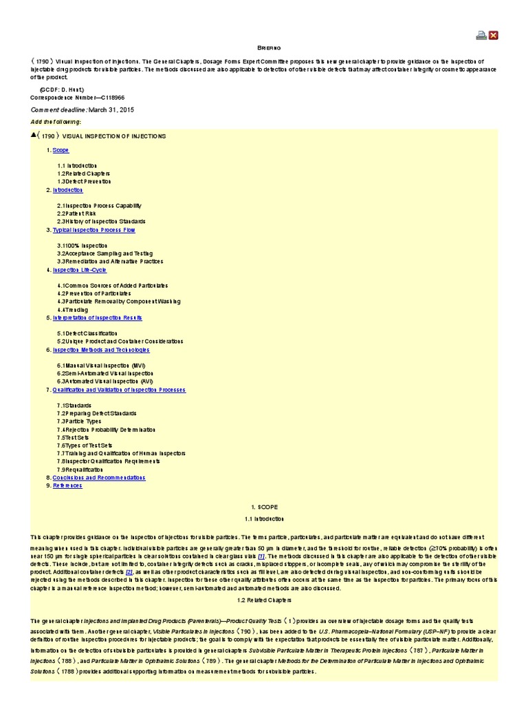 41 (1) InProcess Revision 1790 Visual Inspection of Injections