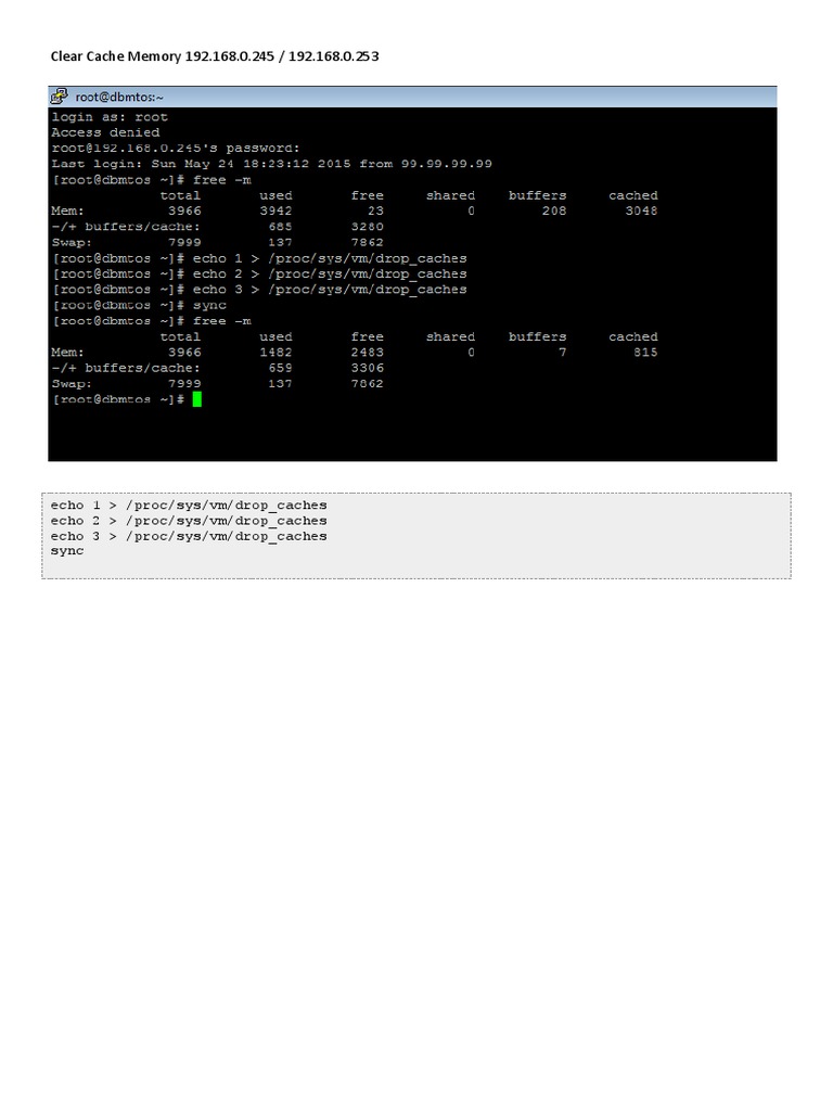 Clear Cache Memory | PDF