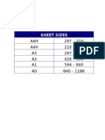 Sheet Sizes