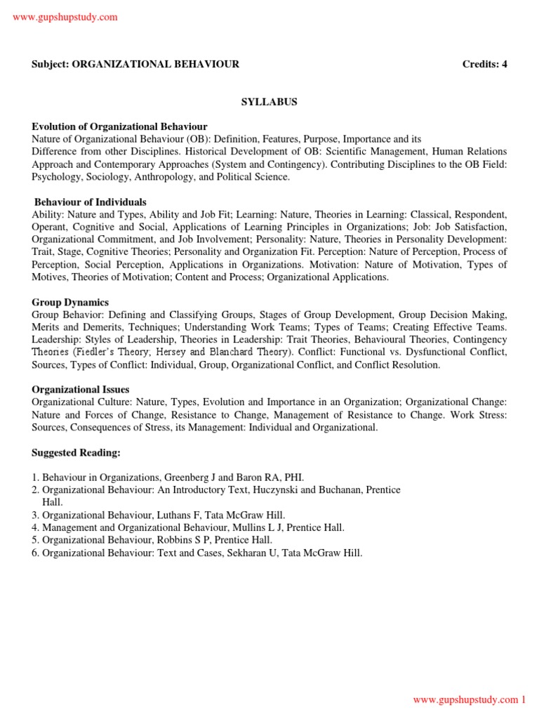 Organisational Behaviour | PDF | Organizational Behavior | Leadership
