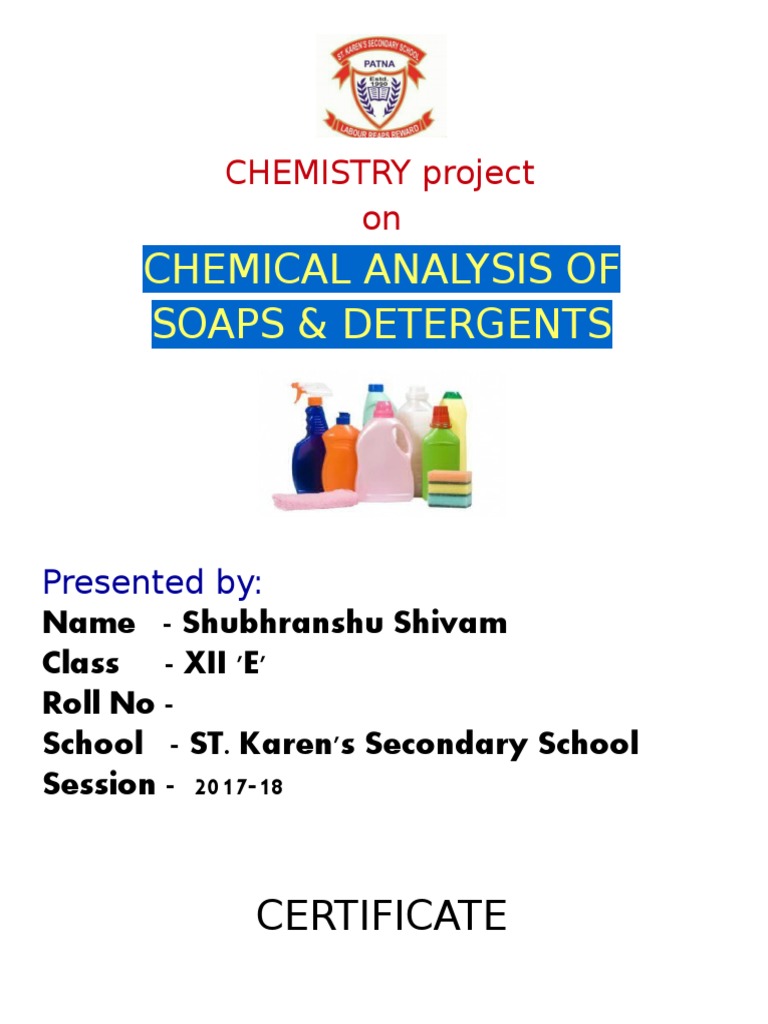 Chemical Analysis of Soaps & Detergents | PDF