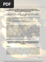 Análise Da Ocorrencia de Plantas Toxicas Em Escolas Estaduais No Municipio de Campina Grande Como Estrategia Na Prevençao de Intoxicaçoes