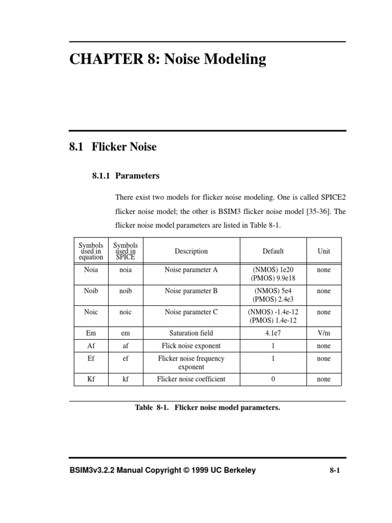 CHAPTER 8 Noise Modeling PDF Electricity Electronic Engineering