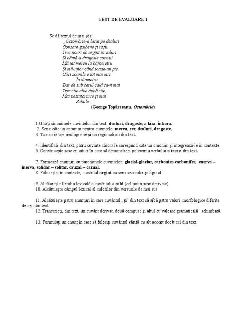 Fisa De Lucru Clasa 7