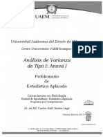 Análisis de Varianza de Tipo I. Carlos Saúl Juárez Lugo