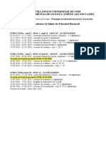 Structura Anului Universitar 2017 - 2018