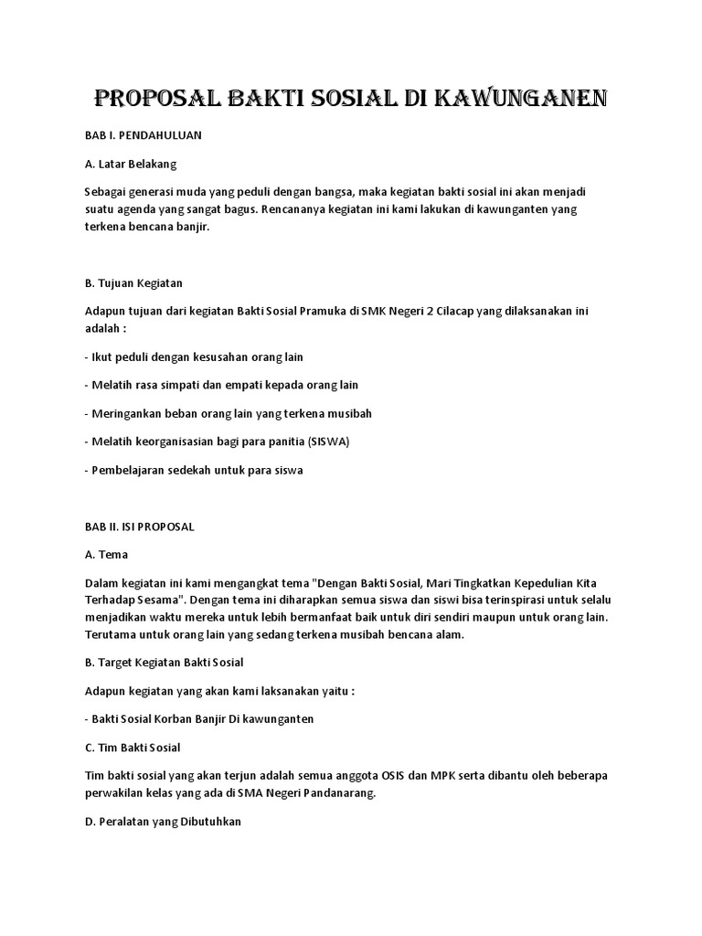 Proposal Bakti Sosial Guru Paud