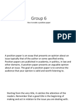 Group 6: How To Make A Position Paper