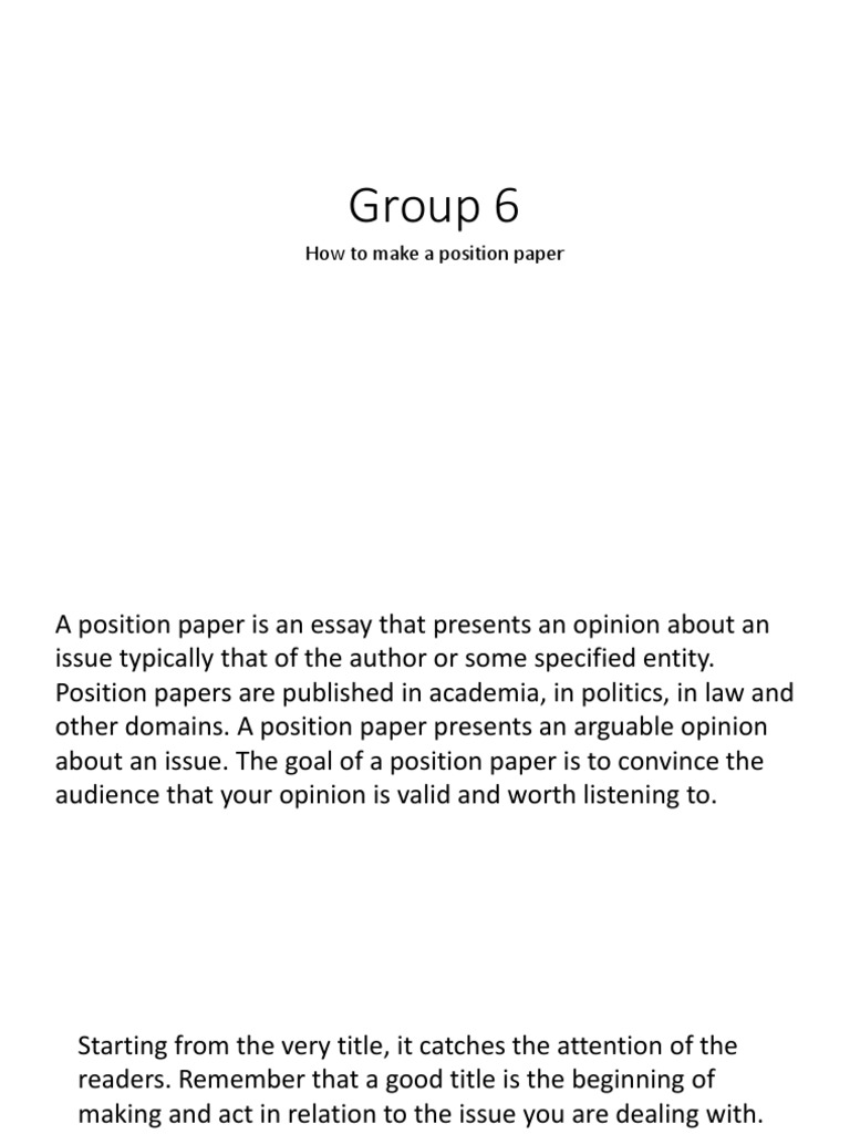 Position Paper Writing Guide | PDF