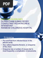 Empyema Guidelines: DR - Preetham Kumar Reddy Consultant Pediatrician & Intensivist Rainbow Children'S Hospital