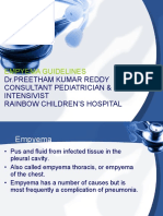 Empyema Guidelines: DR - Preetham Kumar Reddy Consultant Pediatrician & Intensivist Rainbow Children'S Hospital