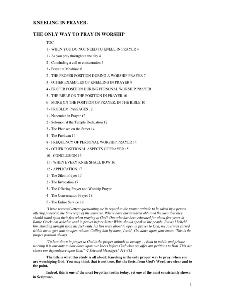 Kneeling in Prayer | PDF | God In Christianity | Prayer