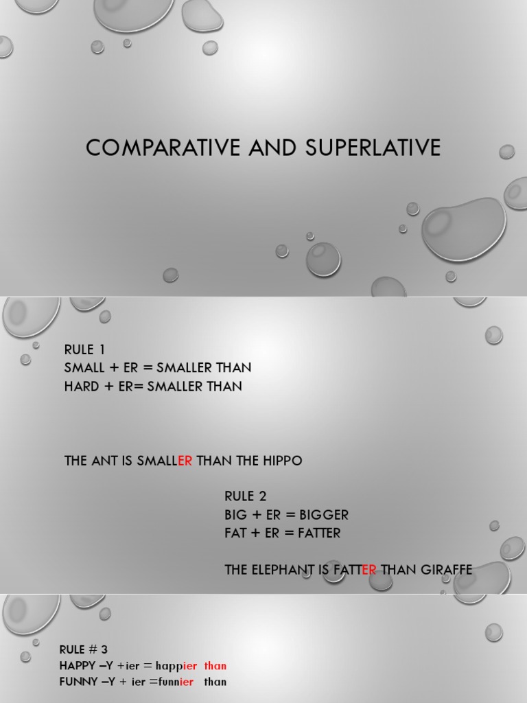 Comparative and Superlative Rules Explained | PDF