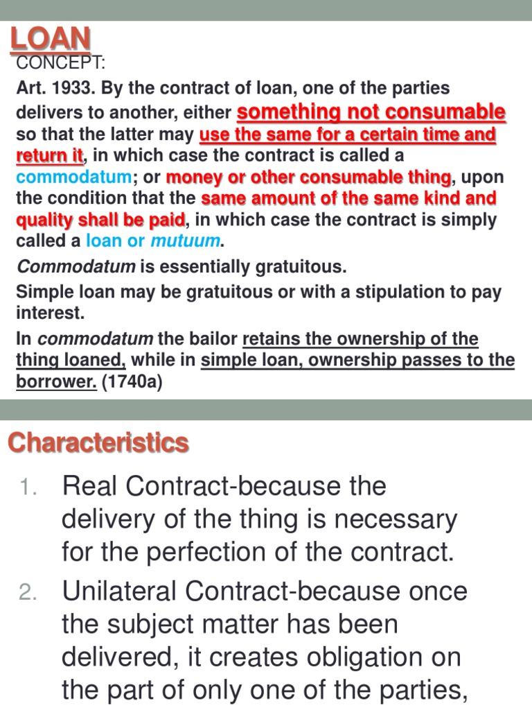 Distinguishing Commodatum and Mutuum | PDF | Guarantee | Surety