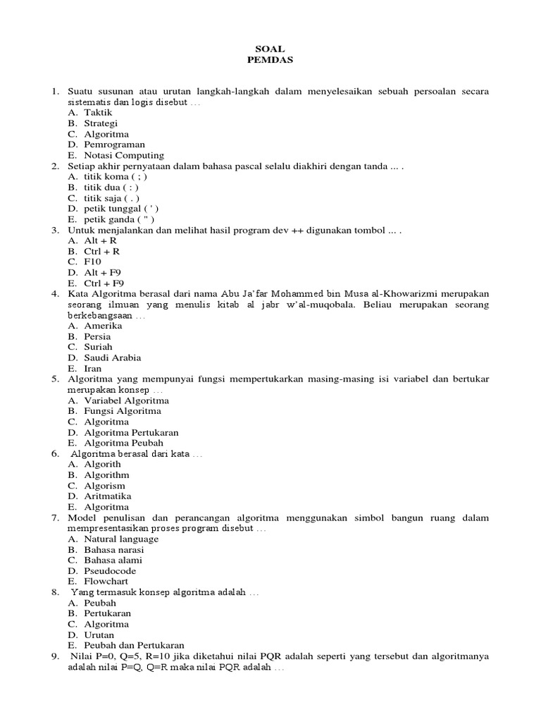 Algoritma dan Pemrograman Dasar | PDF