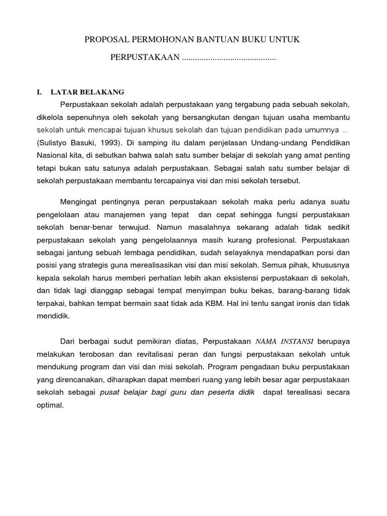 Proposal Permohonan Bantuan Buku Untuk Perpustakaan 2 Docx