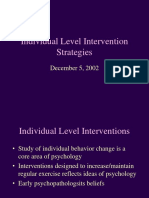 Individual Level Intervention Strategies: December 5, 2002