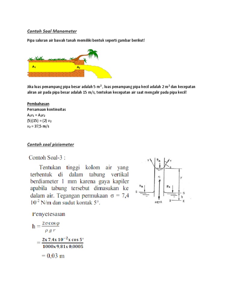 Contoh Soal Manometer Dimas