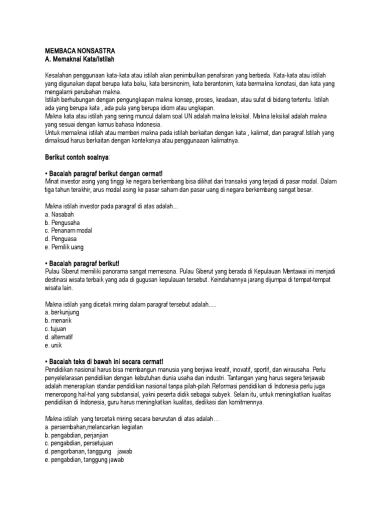 Bedah Skl UN Soal 2018