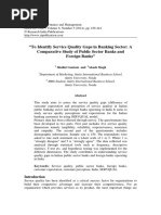 To Identify Service Quality Gaps in Banking Sector: A Comparative Study of Public Sector Banks and Foreign Banks"