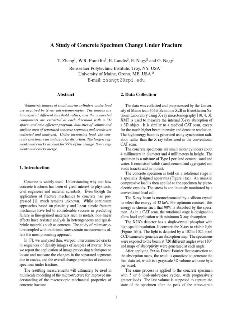 A Study of Concrete Specimen Change Under Fracture | PDF | Fracture ...