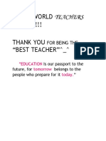 Happy World Teachers MONTH!!!! Thank You "Best Teacher" - : For Being The