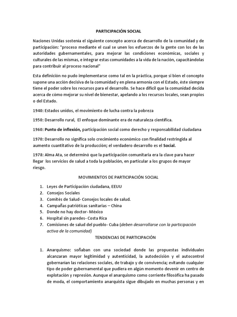 Participación Social | PDF | Toma de decisiones | Comunidad
