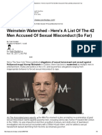 Weinstein Watershed - Here's a List of the 42 Men Accused of Sexual Misconduct (So Far)