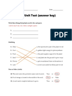 Plant Unit Test Answer Key