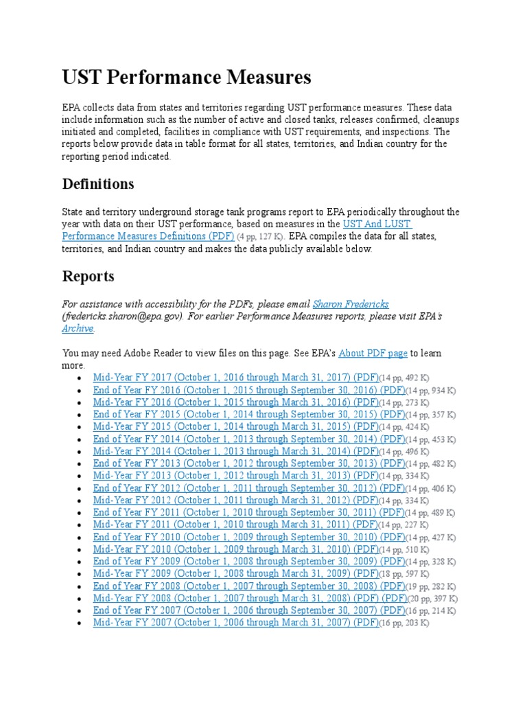 UST Performance Data Overview | PDF | Application Software ...