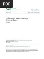 Understanding Impurities in Copper Electrometallurgy