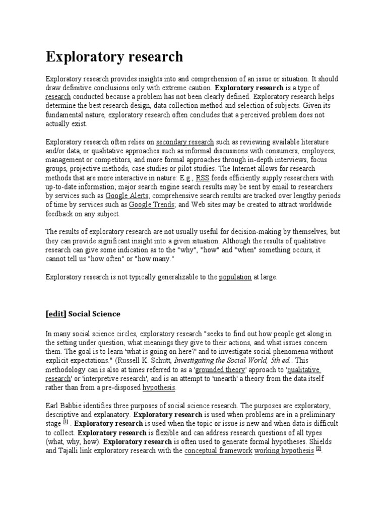 Exploratory Research