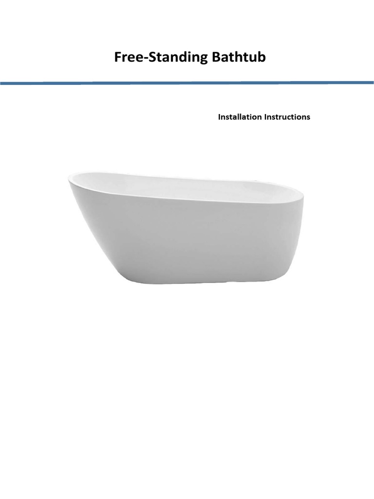 FreeStanding Bathtub Installation Instructions PDF Bathing