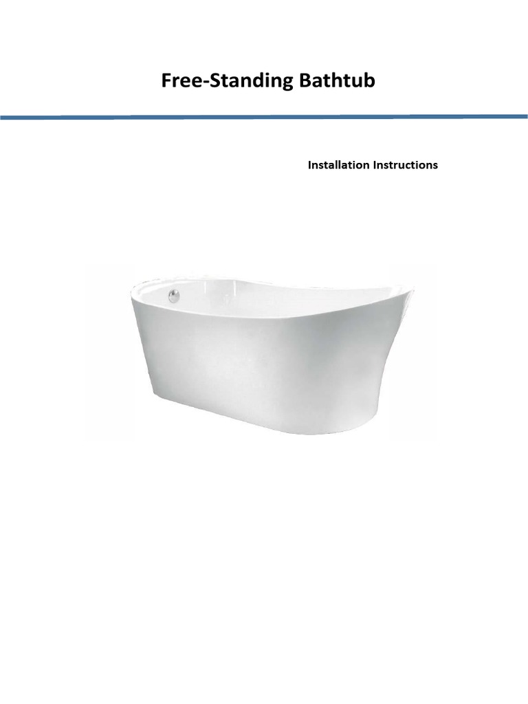 FreeStanding Bathtub Installation Instructions PDF Bathing