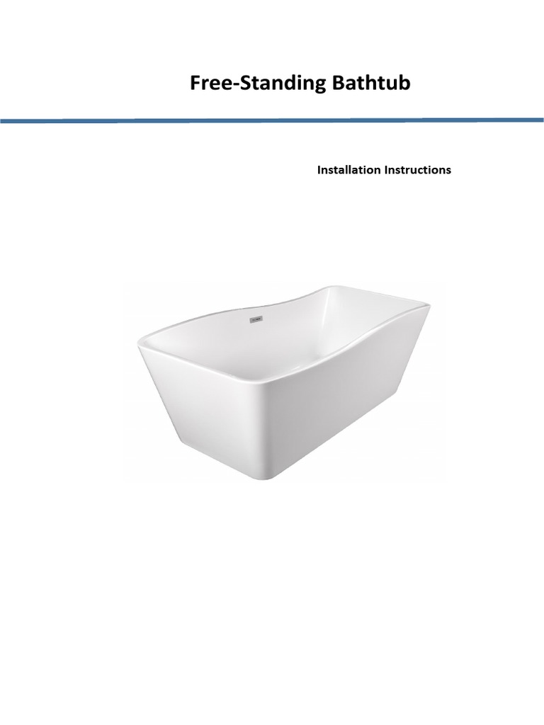 FreeStanding Bathtub Installation Instructions PDF Bathing