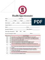 Health Questionnaire