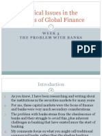 Critical Issues in The Politics of Global Finance: Week 3 The Problem With Banks