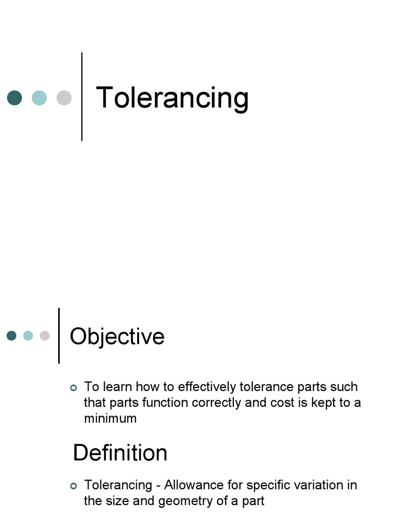 Tolerancing for Engineers | PDF
