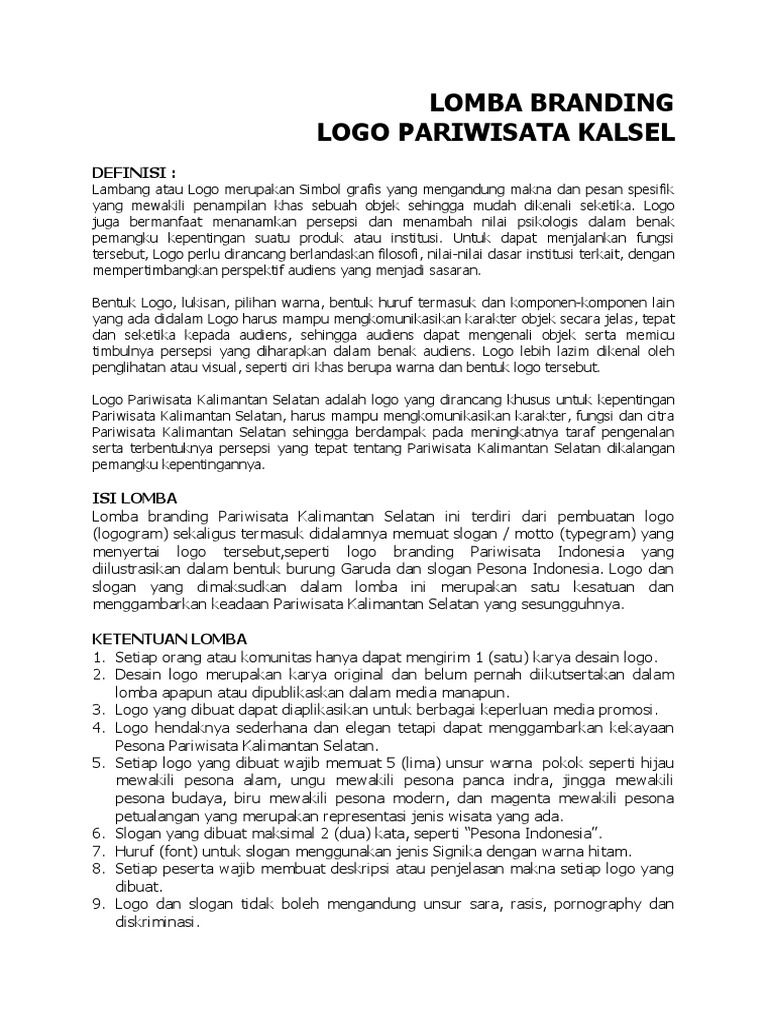 Branding Logo Pariwisata Kalsel
