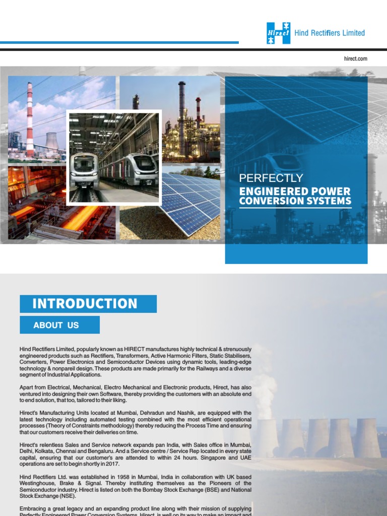 Hind Rectifiers Limited Perfectly Engineered Power Conversion Systems