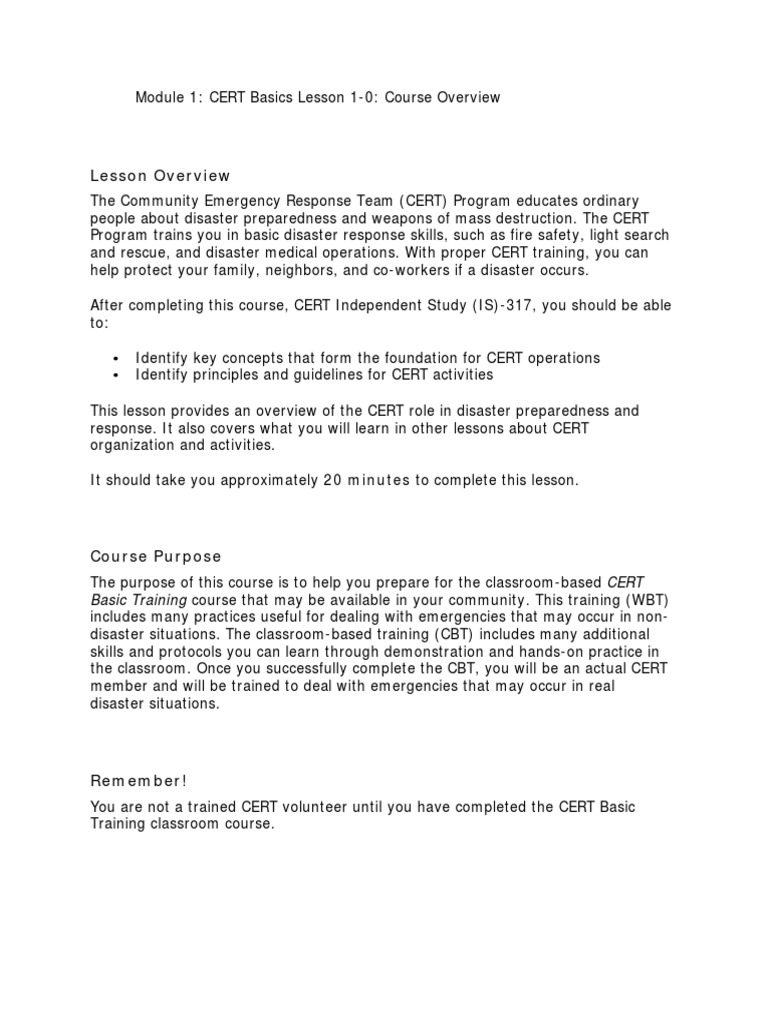 Community Emergency Response Teams PDF Incident Command System