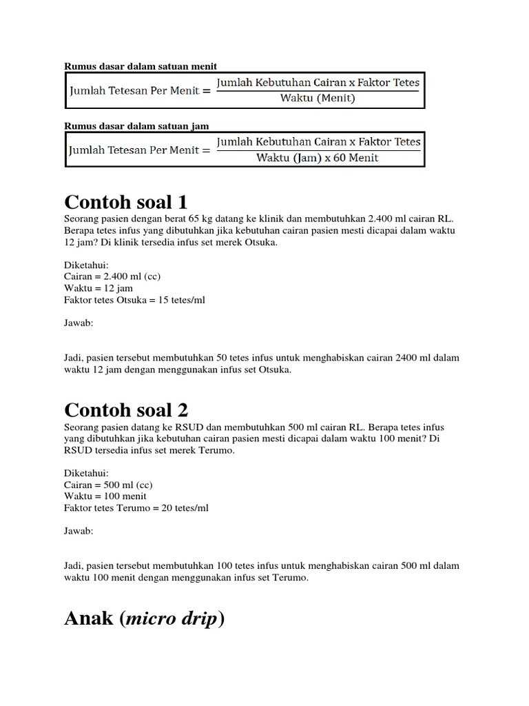 Menghitung Cairan Infus
